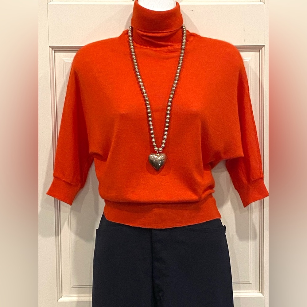 Prada orange cashmere turtleneck